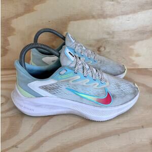 Nike - Air Zoom Winflo 7 - Running Shoes - White/Blue - Women's - 6 - DJ0302-101
